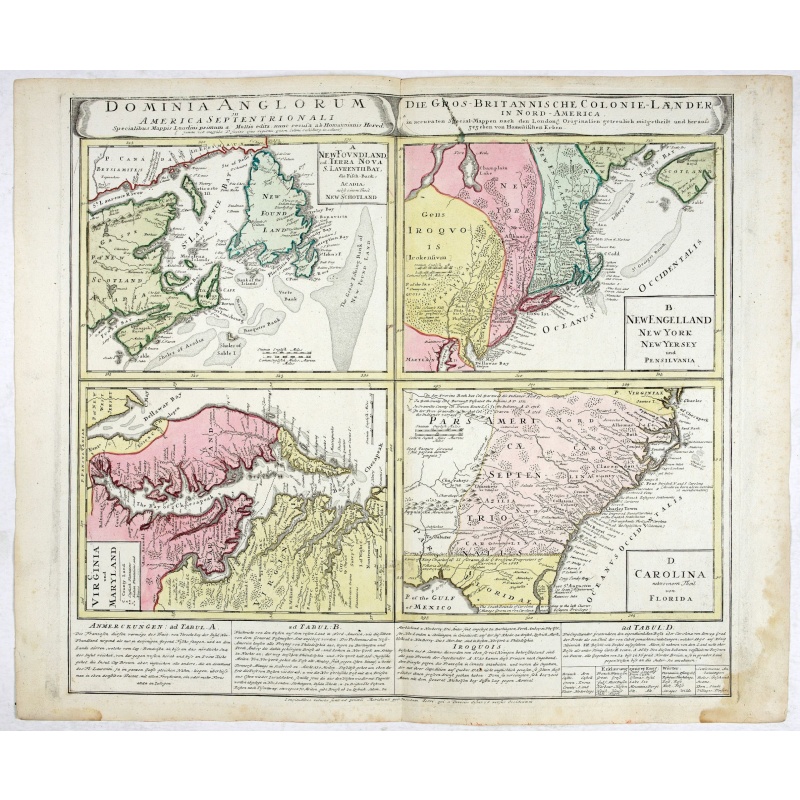 Dominia Anglorum in America Septentrionali.