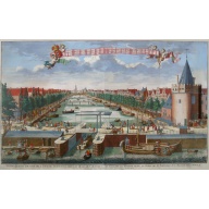 Beschrijving Gezicht van den Ykant af bezyden den Schreiers hoex Toren langs de Keulsche en Geldersche Kaei naer de Nieuwe Markt