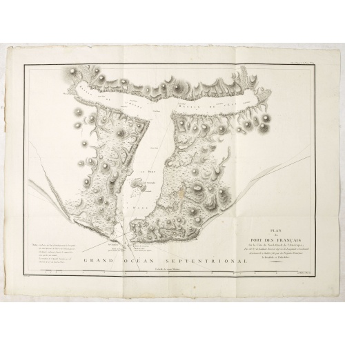 Plan du Port des Francais sur la Cote du Nord-Ouest de l'Amerique, par 58°37' de Latitude Nord et 139°50' de Longitude Occidentale, Decouverte le 2 Juillet 1786,...