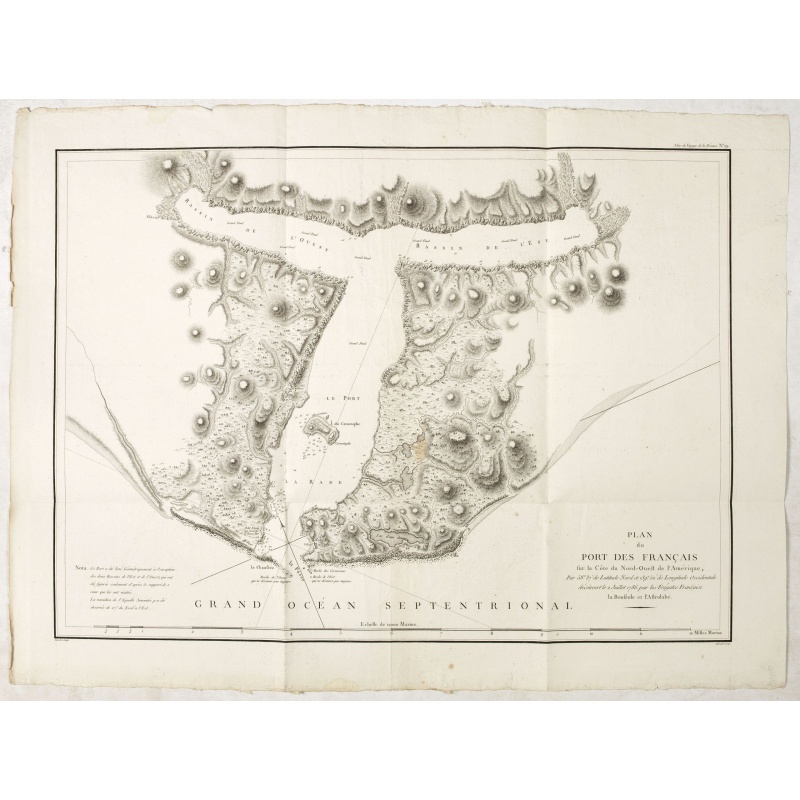 Plan du Port des Francais sur la Cote du Nord-Ouest de l'Amerique, par 58°37' de Latitude Nord et 139°50' de Longitude Occidentale, Decouverte le 2 Juillet 1786,...