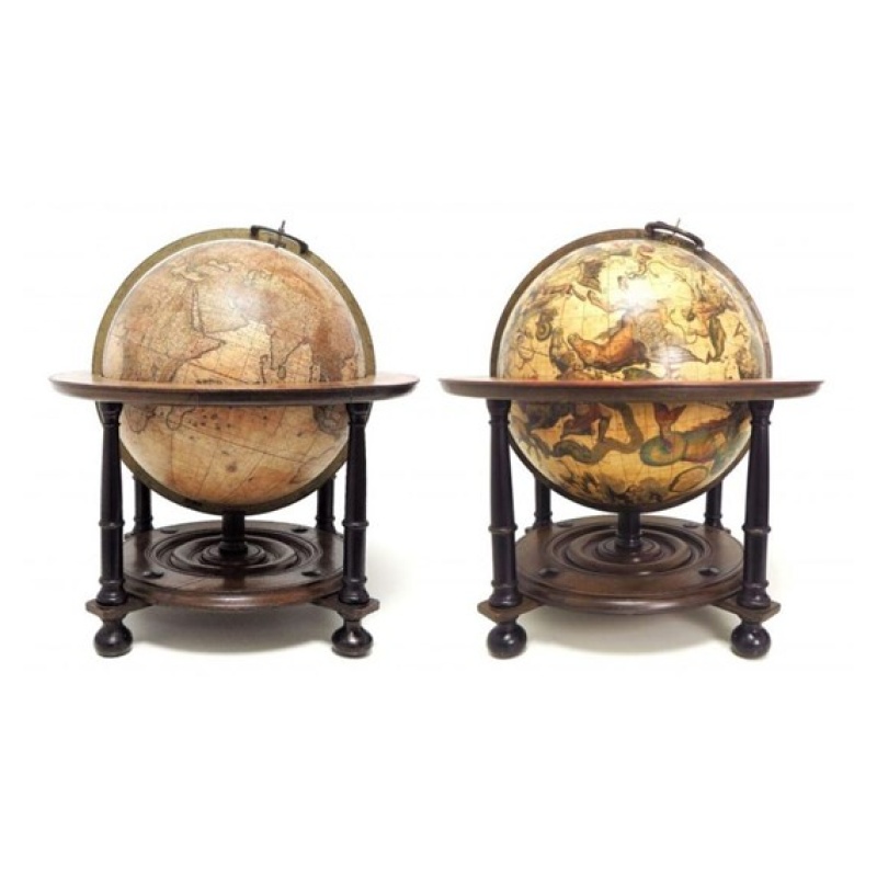 A pair of extremely rare Valk table globes [GLOBES – TERRESTRIAL & CELESTIAL].