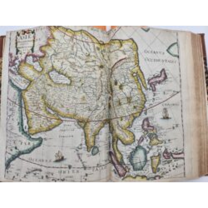 The first work to describe in print Australia, and California, Terra del Fuego, and other territories in the New World. Title-page and maps contemporary hand-coloured.