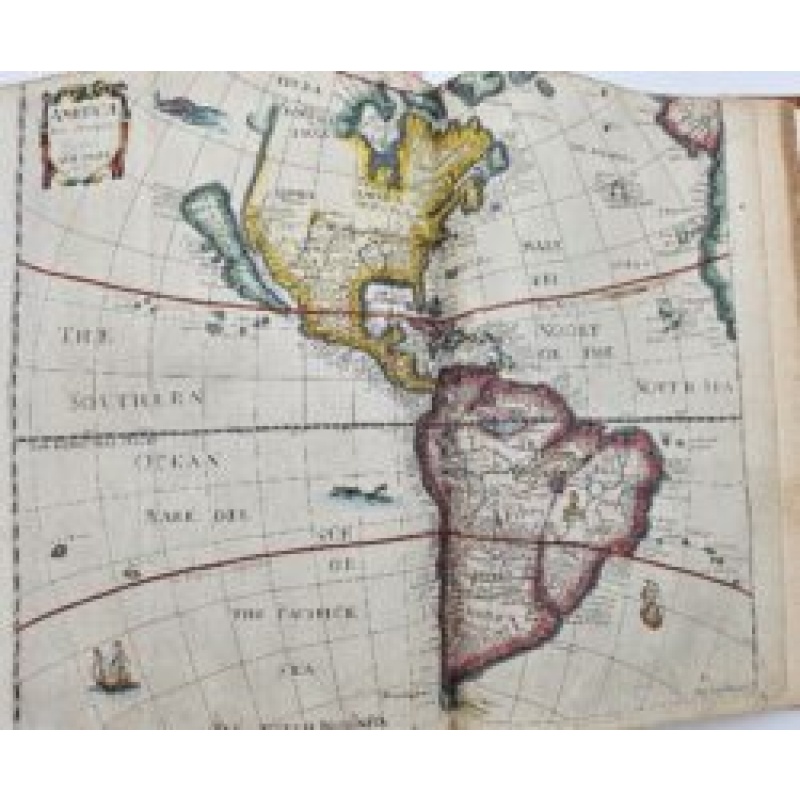 The first work to describe in print Australia, and California, Terra del Fuego, and other territories in the New World. Title-page and maps contemporary hand-coloured.