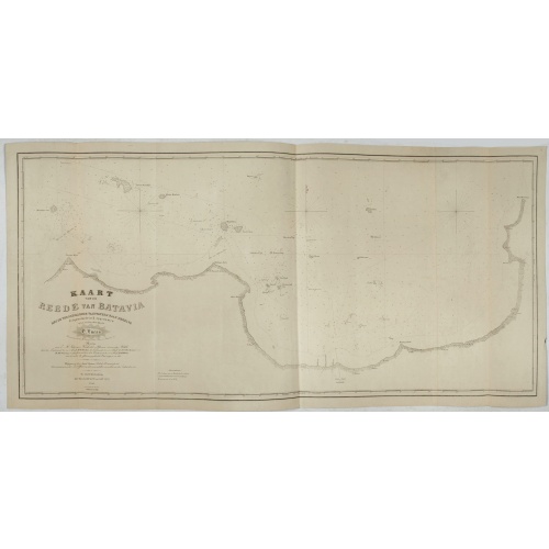 Kaart van de Reede van Batavia met de verschillende vaarwaters naar dezelve trigometrisch opgenomen op last van deb schout bijnacht E.Lucas.