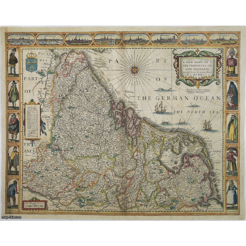 A new mape of Ye XVII Provinces of Low Germanie.