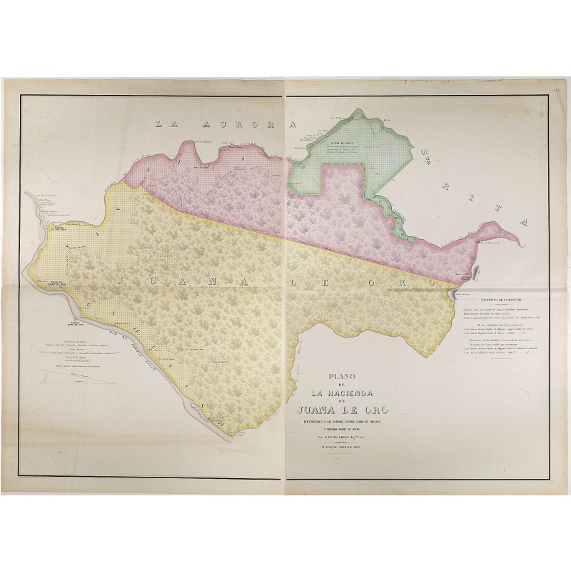 Plano de la Hacienda de Juana de Oro.
