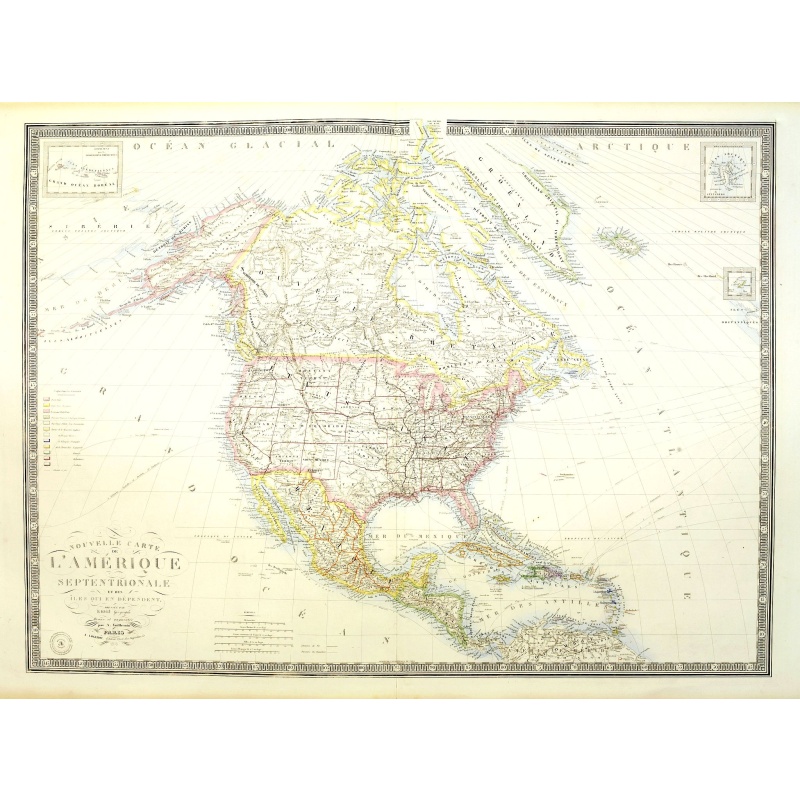 Nouvelle carte de l'Amérique Septentrionale et des iles qui en dépendent dressée par H. Brué. . .