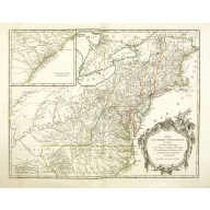 Partie De L'Amerique Septentrionale... Le Cours De L'Ohio, La N.lle Angleterre, a Nlle York, le New Jersey , La Pensyvanie, Le Maryland, Le Virginie, La Carolina...1755