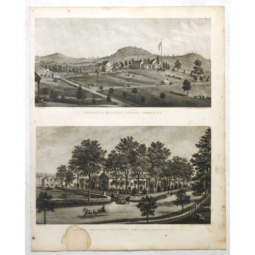 Résidence of WM H.Drew Southeast Putnam Co.N.Y / Lake Farm Résidence of John V.Storm East Fiskill Dutches Co.N.Y.