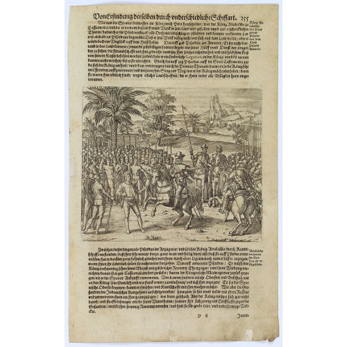 De Sota meets the Inca king near Cajamarca.]