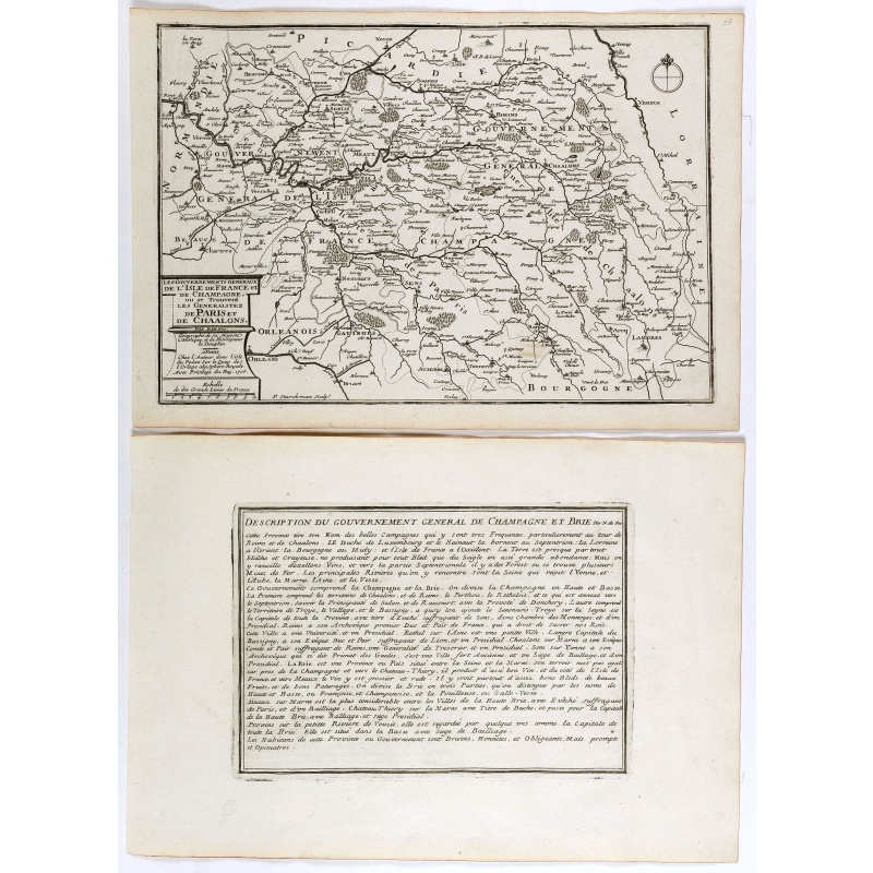 Les Gouvernements generaux de l'Isle de France et de Champagne, ou se trouvent les generalitez de Paris et Chaalons.