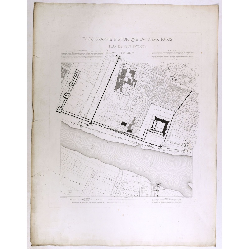 Topographie historique du vieux Paris / Plan de restitution Feuille V.