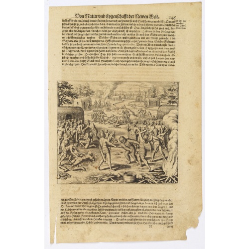 [A prisoner of the Indians of Tupinamba, covered in feathers . . .]