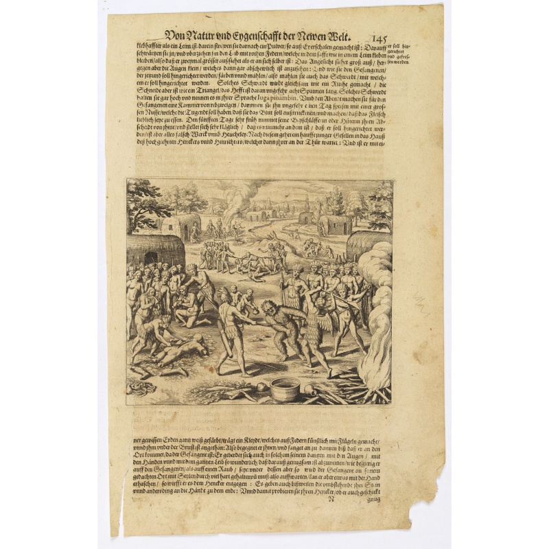 [A prisoner of the Indians of Tupinamba, covered in feathers . . .]