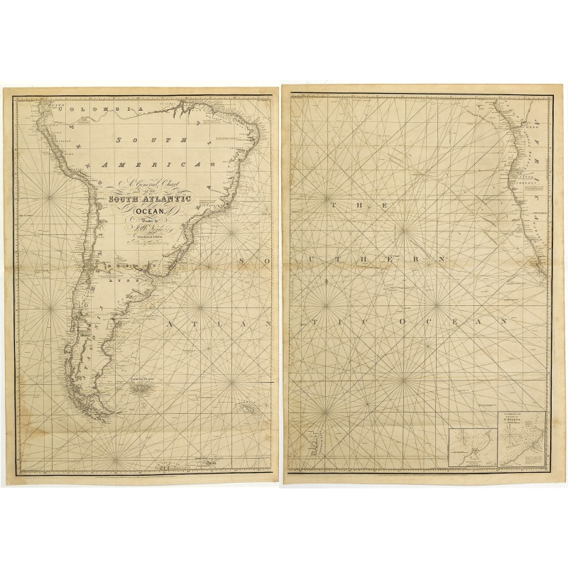 A general chart of the South Atlantic Ocean Drawn by J.W.Norie hydrographer. Revised & Corrected 1854.