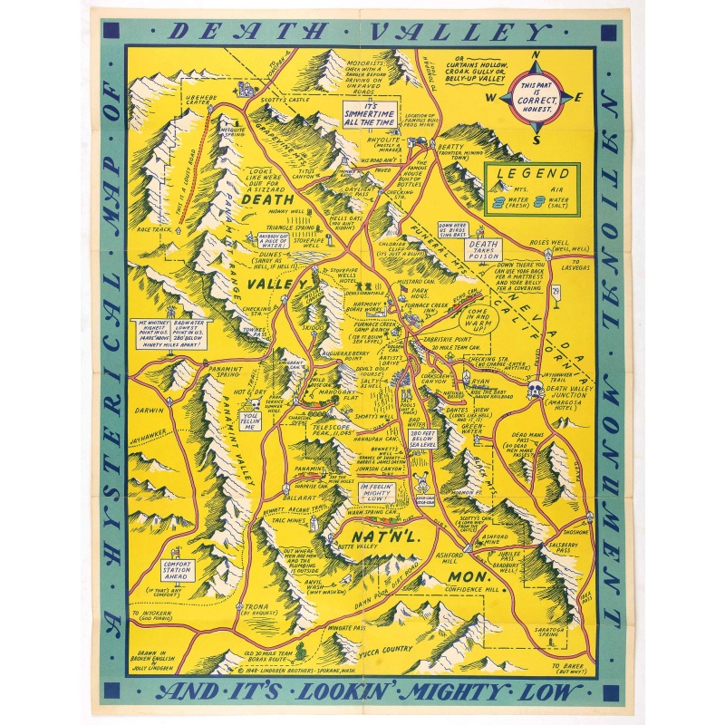 A Hysterical Map Of Death Valley National Monument -- And It's Looking Mighty Low