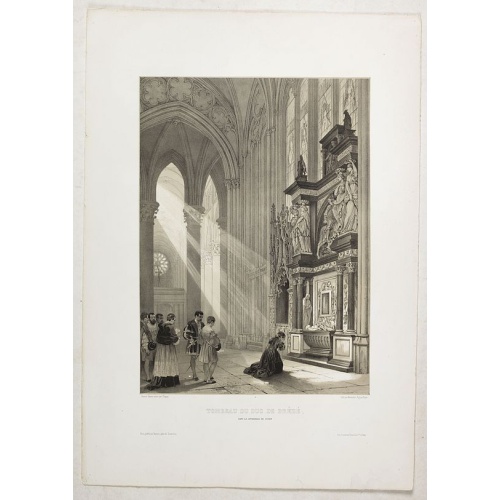 TOMBEAU DU DUC DE BREZE, DANS LA CATHEDRALE DE ROUEN. Dessiné d'après nature par Chapuy. Lith. par Monthelier. Fig. par Bayot.
