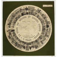 Jules Verne. Le Tour du Monde en 80 jours. [Goose game board inspired by Jules Verne's novel Tour du Monde en 80 jours.]