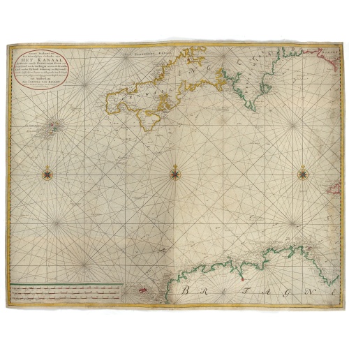 Nieuwe Paskaart van het Westerlykste Gedeelte van HET KANAAL strekkende aan de ENGELSCHE KUST van Poortland tot de Sorlinges. . .