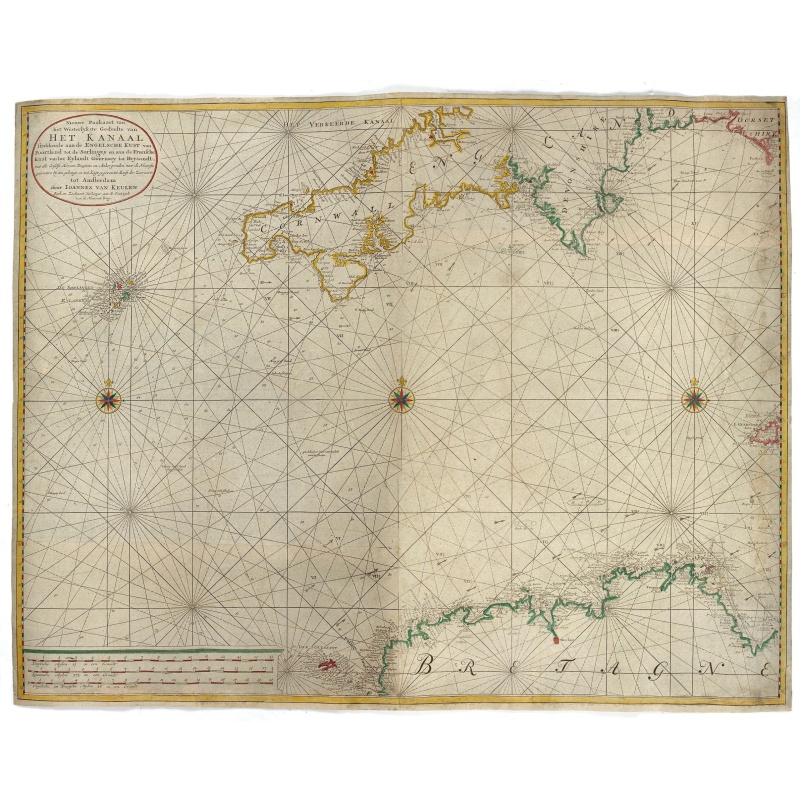 Nieuwe Paskaart van het Westerlykste Gedeelte van HET KANAAL strekkende aan de ENGELSCHE KUST van Poortland tot de Sorlinges. . .