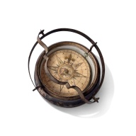 Inverted nautical Compass, called "mouchard" (~ "spy-glass")