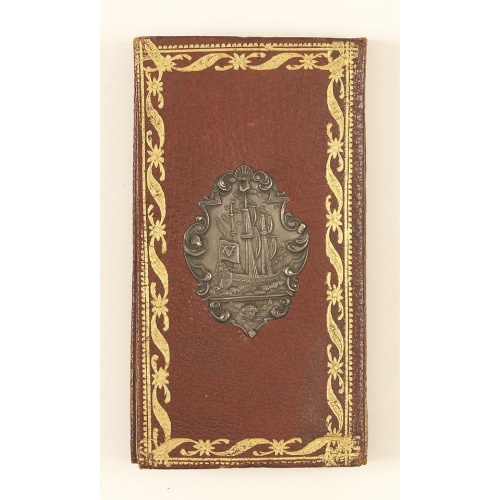Calendrier de la cour, tiré des éphémérides, pour l'Année bissextile.. / Notebook bearing silver plates with the VOC monogram.