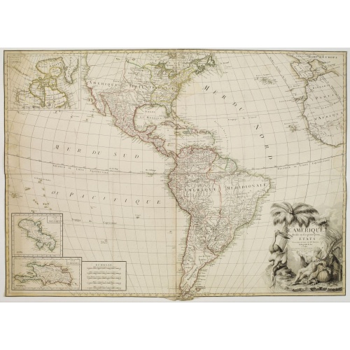 L'Amérique divisée en ses principaux Etats Dressée d'après les Cartes de Mr. Bonne