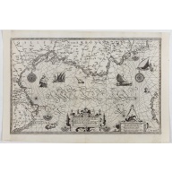 (Sea-chart of Catalunia, Languedoc, Provence, Cote d'Azur, Riviera, Corsica with Marseille, Cannes, Nice, Monaco.)