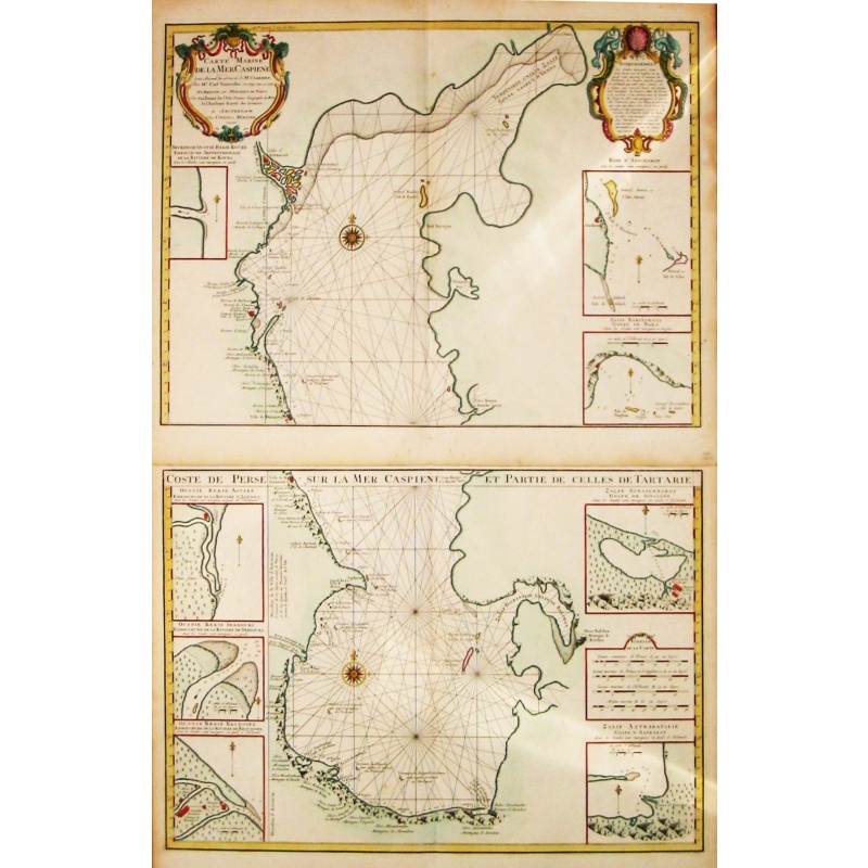 [Set of 2 maps of Caspian Sea.] Carte marine de la Mer Caspiene. Levee suivant les ordres de S.M. Czariene, P